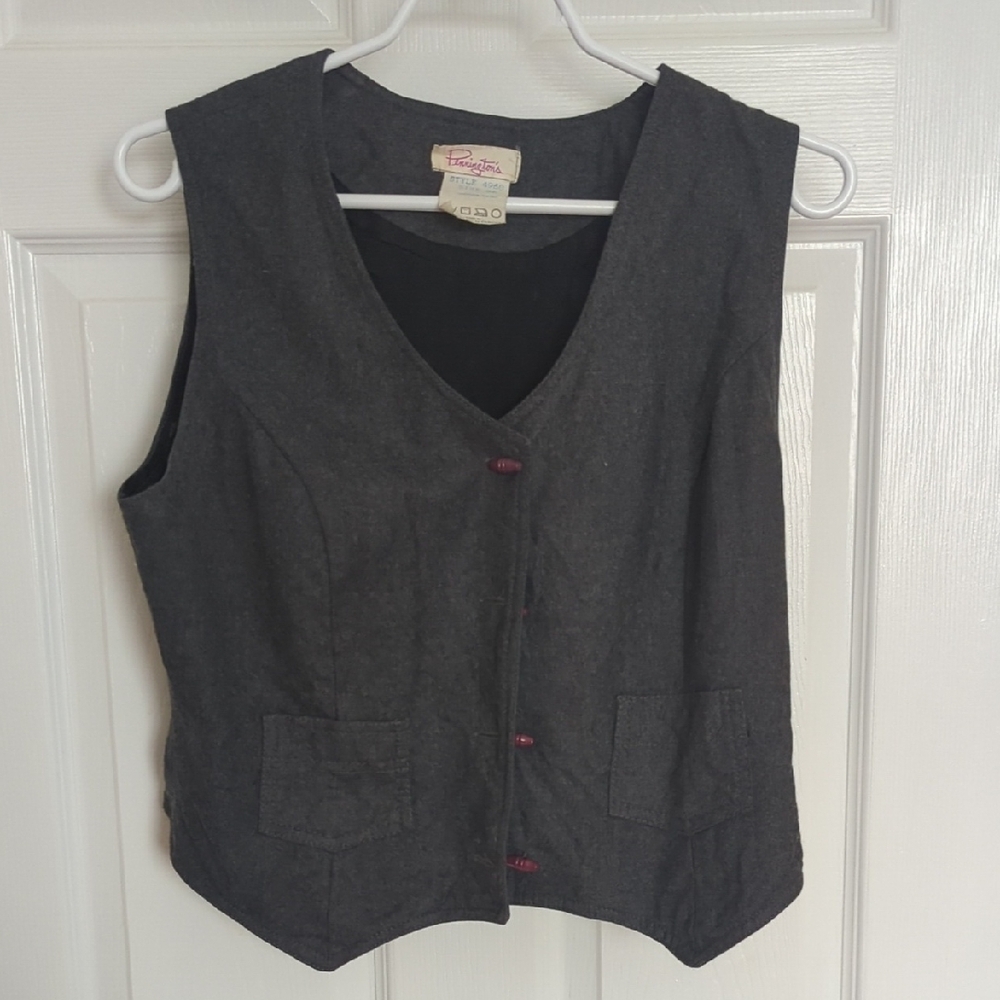 Vintage Pennington's Made in Canada 100% Wool Vest with Red Buttons